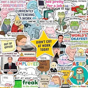 100Pcs Funny Work Stickers, Waterproof Vinyl Coworkers Decals - Work Stickers for Laptops, Water Bottles, Notebooks, Scrapbook, Funny Gifts for Coworkers, Office Decals