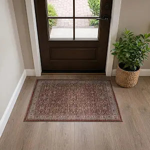 Rugshop Traditional Allover Machine Washable Non-Slip Area Rug, 2'x3' Red