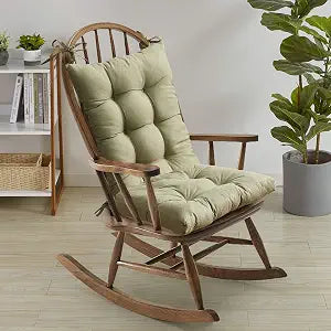 Rocking Chair Cushion Premium Pads Non Skid Slip Backed Set of Upper and Lower with Ties
