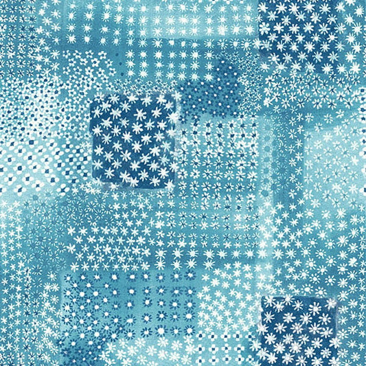 A-Street Prints Flower Power Indigo Patchwork Wallpaper, 20.5-in by 33-ft, 56.4 sq. ft