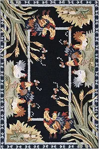 SAFAVIEH Chelsea Collection Accent Rug - 1'8" x 2'6", Black, Hand-Hooked French Country Wool, Ideal for High Traffic Areas in Entryway, Living Room, Bedroom (HK56B)