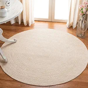 SAFAVIEH Braided Round Rug 3', Beige BRD800B