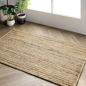 nuLOOM Rigo Natural Solid Flatweave Area Rug, 2' x 4'