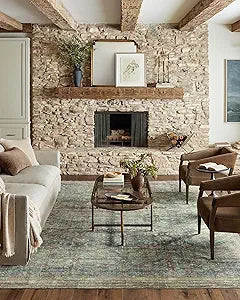 Loloi Magnolia Home Banks Ocean/Spice 2'-0" x 5'-0" Accent Rug