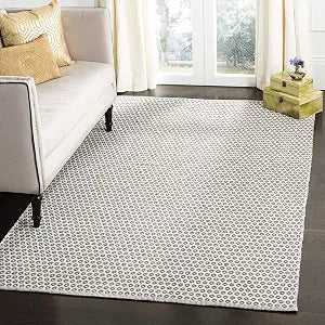 SAFAVIEH Montauk Collection Accent Rug - 3' x 5', Grey & Ivory, Handmade Cotton, Ideal for High Traffic Areas in Entryway, Living Room, Bedroom (MTK616F)