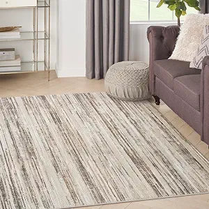Nourison Home Serenity Home Ivory Beige 3'11" x 5'11" Area Rug - Easy Clean, Non Shedding, Bed Room, Living Room, Dining Room, Kitchen (4' x 6')