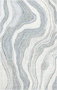 SAFAVIEH Fifth Avenue Collection 2'3" x 4' Grey/Ivory FTV121F Handmade Modern Contemporary Marble Pattern Premium New Zealand Wool Entryway Living Room Foyer Bedroom Kitchen Accent Rug