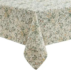 Laura Ashley Linen Blend Print Tablecloth, 60" x 102", Country Meadow
