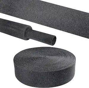 2 in 1 Heat Shrink Braided Sleeving Fabric Tubing 1"-14FT