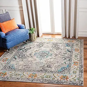 SAFAVIEH Monaco Square Rug 3', Grey & Light Blue MNC243G