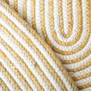 SAFAVIEH Braided Round Rug 3', Wool Gold & Ivory BRD905D