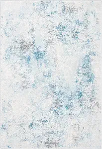 SAFAVIEH Tulum Collection Accent Rug - 2' x 5', Ivory & Blue, Modern Abstract Design, Non-Shedding & Easy to Clean, Ideal for Front Door, Kitchen, Entryway, Foyer (TUL209A)
