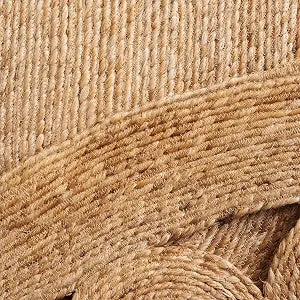 SAFAVIEH Natural Fiber Round Collection 3' Round Natural NFB248A Handmade Boho Country Charm Jute Area Rug
