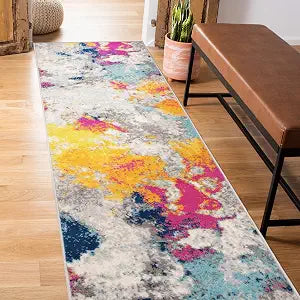 Rugshop Modern Abstract Living Room Non-Shedding Runner Rug Multi 2' x 10'