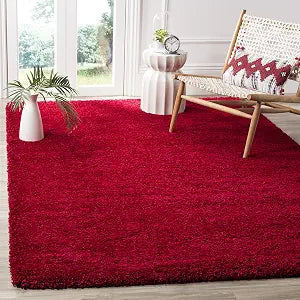 SAFAVIEH Milan Shag Collection 2' x 4' Red SG180 Solid Non-Shedding Living Room Bedroom Dining Room Entryway Plush 2-inch Thick Accent Rug