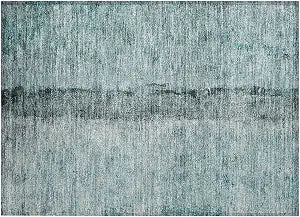 Addison Rugs Chantille ACN605 Teal 1'8" x 2'6" Indoor Outdoor Area Rug, Easy Clean, Machine Washable, Non Shedding, Bedroom, Living Room, Dining Room, Kitchen, Patio Rug