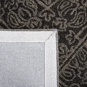 SAFAVIEH Dip Dye Collection Area Rug - 3' Square, Dark Grey, Geometric Design, Ideal for High Traffic Areas in Living Room, Bedroom, Dining (DDY151H)