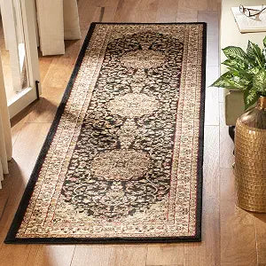 SAFAVIEH Lyndhurst Collection Runner Rug - 2'3" x 6', Black & Ivory, Traditional Oriental Medallion Design, Non-Shedding & Easy Care, Ideal for High Traffic Areas in Living Room, Bedroom (LNH222A)