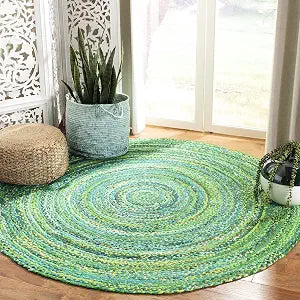 SAFAVIEH Braided Round Rug 3', Green BRD452Y