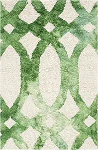 SAFAVIEH Dip Dye Collection Accent Rug - 2' x 3', Ivory & Green, Handmade Moroccan Watercolor Wool, Ideal for High Traffic Areas in Entryway, Living Room, Bedroom (DDY675B)