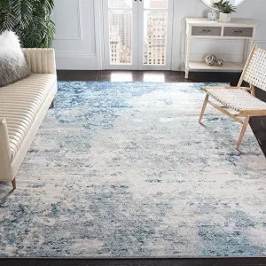 SAFAVIEH Jasper Collection Accent Rug - 3' x 5', Grey & Blue, Modern Abstract Design, Non-Shedding & Easy Care, Ideal for High Traffic Areas in Entryway, Living Room, Bedroom (JSP107G)
