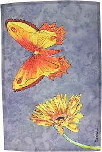 Caroline's Treasures 8877PLMT Gerber Daisy And Butterfly Fabric Placemat, Multicolor