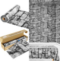 100FT x 54IN Stone Wall Plastic Tablecloth Roll with Slide Cutter Box