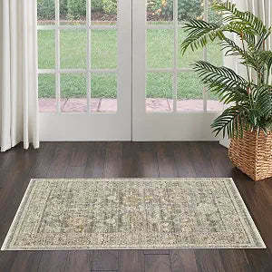 Nourison Home Traditional Home Traditional Grey 2'6" x 4'6" Area Rug, Easy Cleaning, Non Shedding, Bed Room, Living Room, Dining Room, Kitchen (3x5)