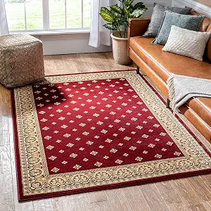 Well Woven Barclay Collection Hudson Terrace Red 4x5 Area Rug - for Entryways, Small Bedrooms, Living Rooms