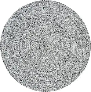 SAFAVIEH Braided Round Rug 4', Ivory & Black BRD256C