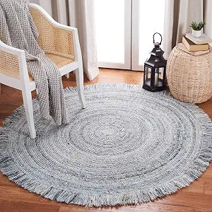 SAFAVIEH Braided Round Rug 3', Grey & Blue BRD950M