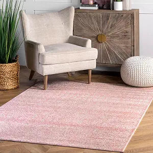 nuLOOM Blythe Pink Trellis Power Loomed Area Rug, 4' Square