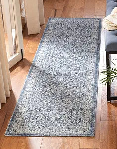 SAFAVIEH Charleston Collection Runner Rug - 2' x 8', Navy & Creme, Oriental Distressed Design, Non-Shedding & Easy Care, Ideal for High Traffic Areas in Living Room, Bedroom (CHL412N)