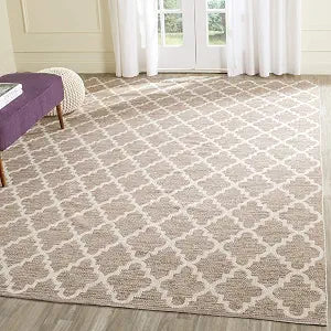 SAFAVIEH Montauk Collection Accent Rug - 3' x 5', Beige & Ivory, Handmade Trellis Cotton, Ideal for High Traffic Areas in Entryway, Living Room, Bedroom (MTK810E)