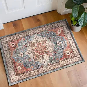 Rugshop Non-Slip Washable Distressed Traditional Area Rug Multi 2' x 3'