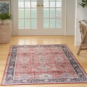 Nourison Home Fulton Traditional Brick 5' x 7' Area -Rug, Easy Clean, Non Shedding, Bed Room, Living Room, Dining Room, Kitchen (5x7)