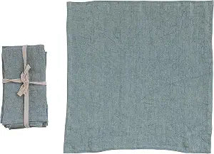 Creative Co-Op 18 Inches Square Stonewashed Linen Dinner Napkins for Kitchen Use, Mint Color, Set of 4