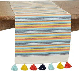 SARO LIFESTYLE Valentina Collection Color Splash Table Runner, 16"x72", Multi