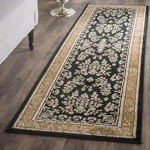 SAFAVIEH Lyndhurst Collection Runner Rug - 2'3" x 8', Black & Tan, Traditional Oriental Design, Non-Shedding & Easy to Clean, Ideal for Hallway, Foyer, Entryway, Kitchen (LNH331D)
