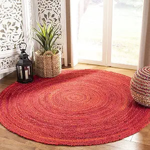SAFAVIEH Braided Round Rug 3', Red BRD452Q