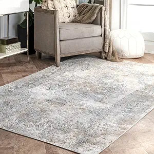 nuLOOM Jodee Oriental/Persian 3x5 Accent Rug for Living Room Bedroom Dining Room Entryway Kitchen, Silver/Ivory