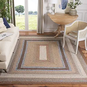 SAFAVIEH Braided Indoor/Outdoor Square Rug 3', Brown & Multi BRD313A