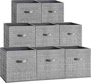 SONGMICS Storage Cubes, Set of 8, 13-Inch Foldable Closet Organizers