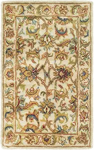 SAFAVIEH Classic Collection Accent Rug - 2' x 3', Ivory & Ivory, Handmade Traditional Oriental Wool, Ideal for High Traffic Areas in Entryway, Living Room, Bedroom (CL758A)