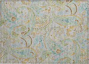 Addison Rugs Chantille ACN533 Gray 1'8" x 2'6 Indoor Outdoor Area Rug, Stain Resistant, Machine Washable, Non Shedding, Bedroom, Living Room, Dining Room, Kitchen Rug