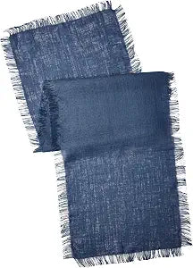 SARO LIFESTYLE JU209.NB2070B Mari Sati Burlap Collecti Mari Sati Oblong Runners (1 Pack), 20" X 70", Navy Blue