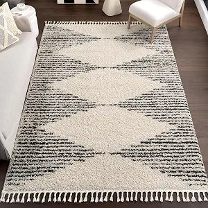 nuLOOM Bria Off White Diamond Power Loomed Area Rug, 2' x 3'