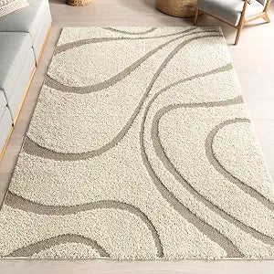 nuLOOM Carolyn Cream Abstract Power Loomed Area Rug, 2' x 3'