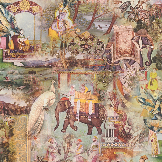AS Creation Fenmore Olive Indian Safari Wallpaper