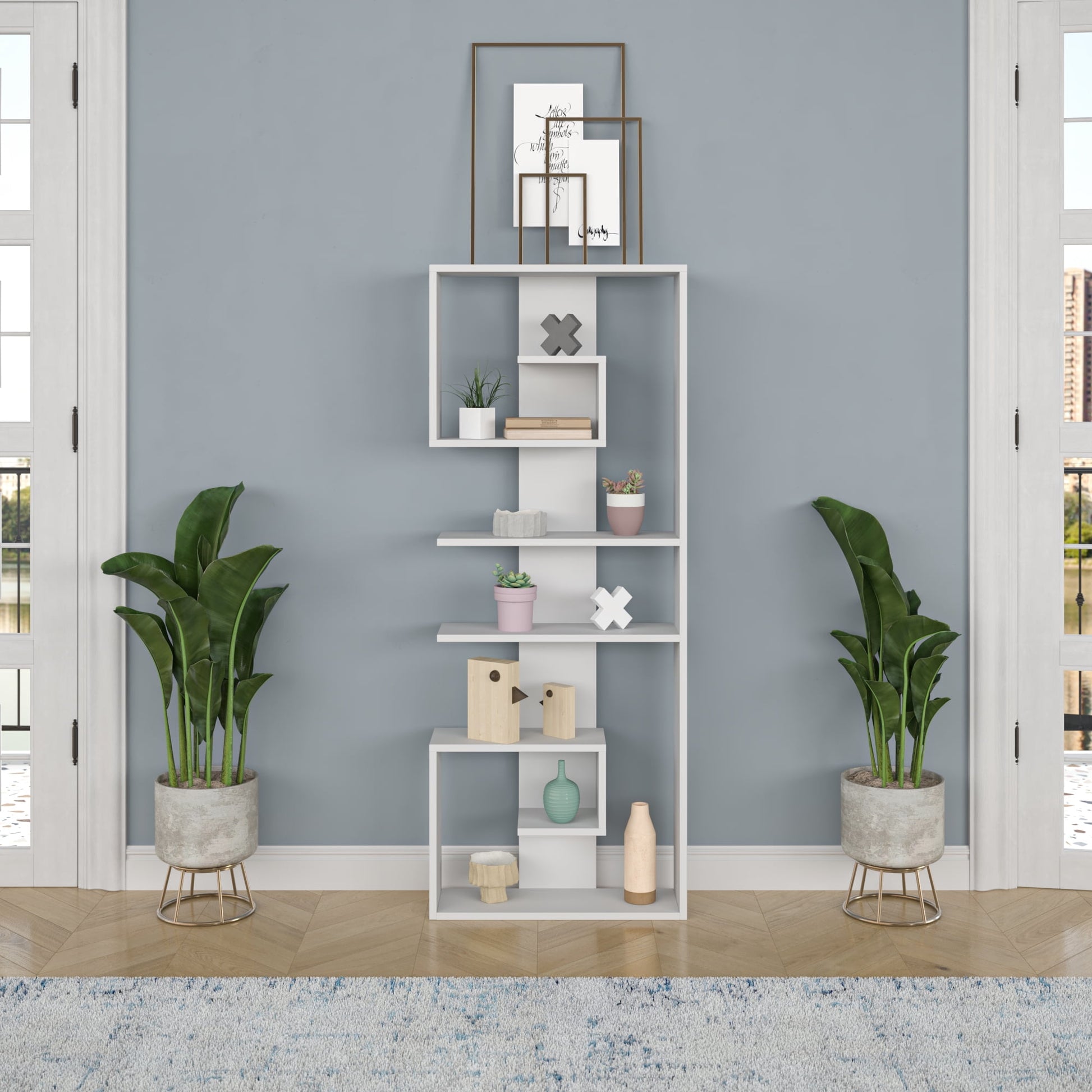 Ada Home Decor Truro Multiple Tier Open Shelf Modern Bookcase, White